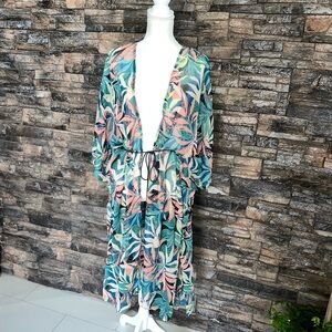 Sonoma Tropical Leaf Print Swim Cover-Up